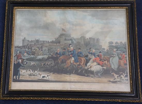 Dubourg after Pollard Royal Hunt in Windsor Park and His Majesty King George III Returning from Hunting 1820 13.5 x18.25in.